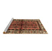 Sideview of Machine Washable Persian Brown Traditional Rug, wshtr4335brn