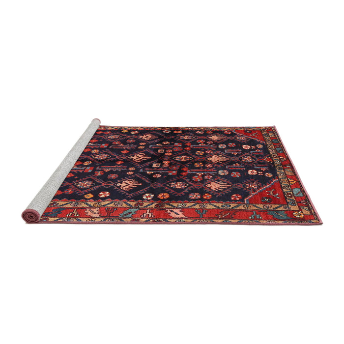Sideview of Machine Washable Traditional Saffron Red Rug, wshtr4336
