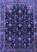 Machine Washable Persian Blue Traditional Rug, wshtr4336blu