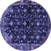 Round Persian Blue Traditional Rug, tr4336blu