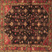 Square Persian Brown Traditional Rug, tr4336brn