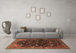 Machine Washable Persian Brown Traditional Rug in a Living Room,, wshtr4336brn