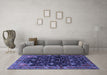 Machine Washable Persian Blue Traditional Rug in a Living Room, wshtr4336blu