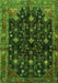 Serging Thickness of Machine Washable Persian Green Traditional Area Rugs, wshtr4336grn