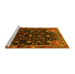 Sideview of Machine Washable Persian Yellow Traditional Rug, wshtr4336yw