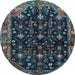 Round Persian Light Blue Traditional Rug, tr4336lblu