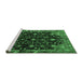 Sideview of Machine Washable Persian Emerald Green Traditional Area Rugs, wshtr4336emgrn