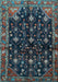 Machine Washable Persian Light Blue Traditional Rug, wshtr4336lblu