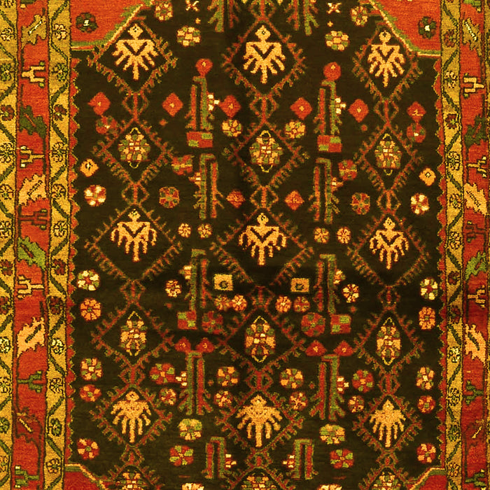 Machine Washable Persian Yellow Traditional Rug, wshtr4336yw