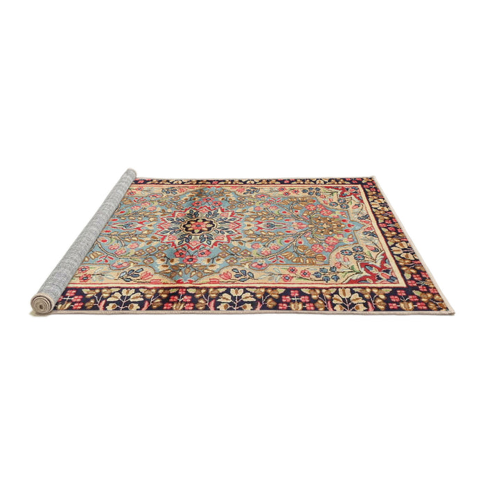 Sideview of Machine Washable Traditional Cherry Red Rug, wshtr4337