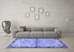 Machine Washable Persian Blue Traditional Rug in a Living Room, wshtr4337blu