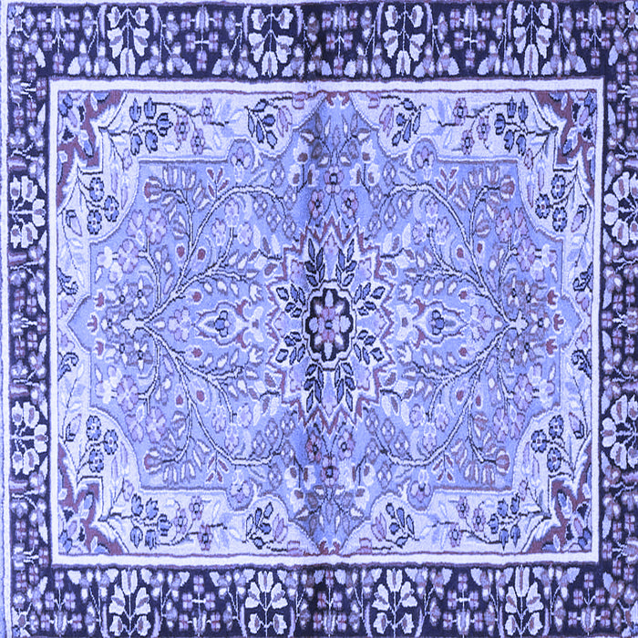 Square Machine Washable Persian Blue Traditional Rug, wshtr4337blu