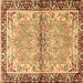 Square Persian Brown Traditional Rug, tr4337brn
