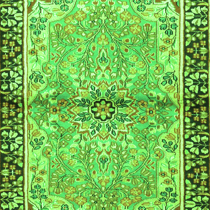 Serging Thickness of Machine Washable Persian Green Traditional Area Rugs, wshtr4337grn