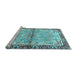 Sideview of Machine Washable Persian Light Blue Traditional Rug, wshtr4337lblu