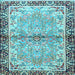 Square Machine Washable Persian Light Blue Traditional Rug, wshtr4337lblu