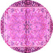 Round Persian Pink Traditional Rug, tr4337pnk