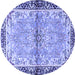 Round Persian Blue Traditional Rug, tr4337blu