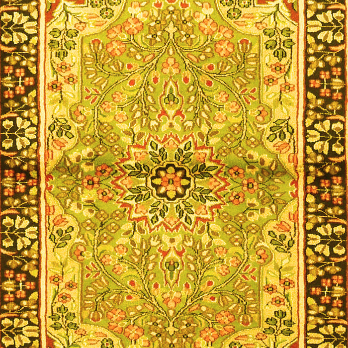 Machine Washable Persian Yellow Traditional Rug, wshtr4337yw