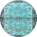 Round Persian Light Blue Traditional Rug, tr4337lblu