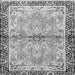 Round Machine Washable Persian Gray Traditional Rug, wshtr4337gry