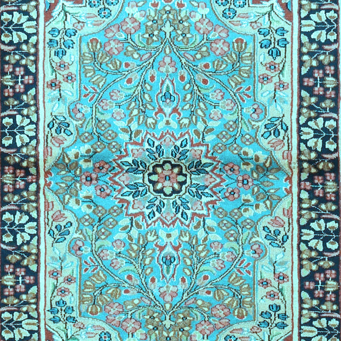 Machine Washable Persian Light Blue Traditional Rug, wshtr4337lblu