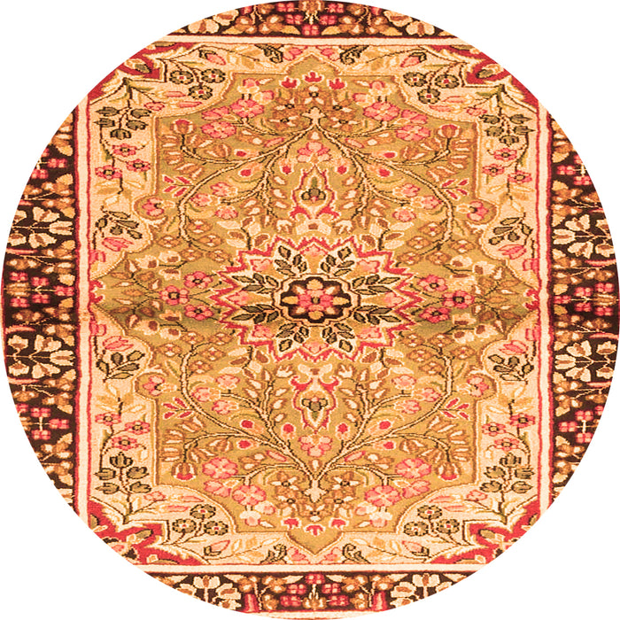 Machine Washable Persian Orange Traditional Area Rugs, wshtr4337org
