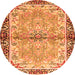 Machine Washable Persian Orange Traditional Area Rugs, wshtr4337org