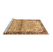 Sideview of Machine Washable Persian Brown Traditional Rug, wshtr4337brn