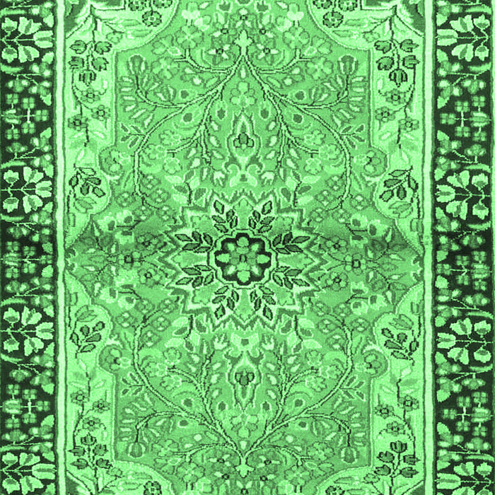 Machine Washable Persian Emerald Green Traditional Area Rugs, wshtr4337emgrn