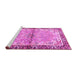 Sideview of Machine Washable Persian Pink Traditional Rug, wshtr4337pnk