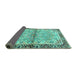 Sideview of Persian Turquoise Traditional Rug, tr4337turq
