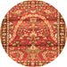 Machine Washable Persian Orange Traditional Area Rugs, wshtr4338org