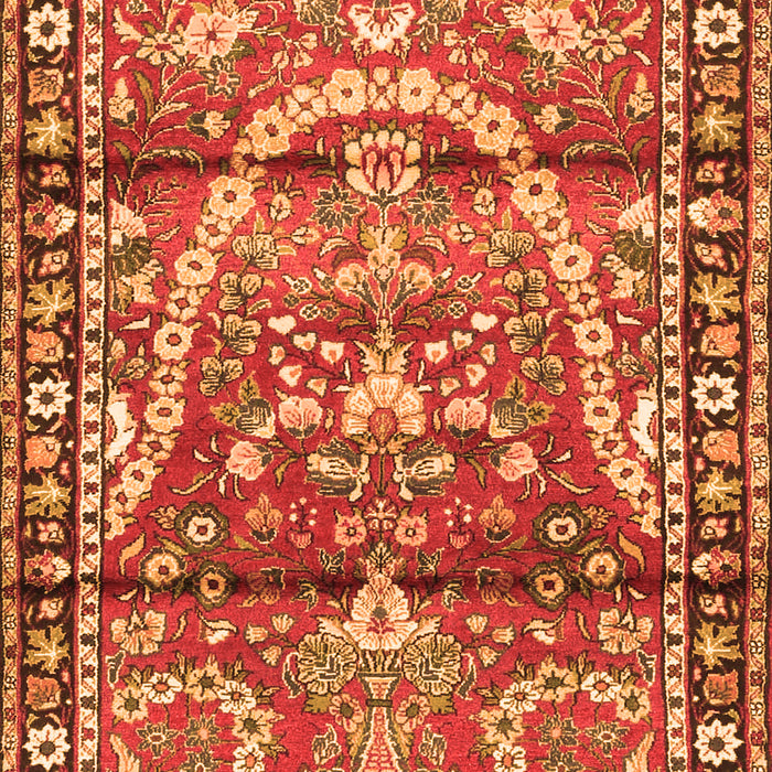 Serging Thickness of Machine Washable Persian Orange Traditional Area Rugs, wshtr4338org