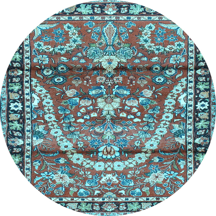 Round Persian Light Blue Traditional Rug, tr4338lblu