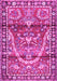 Machine Washable Persian Pink Traditional Rug, wshtr4338pnk