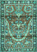 Machine Washable Persian Turquoise Traditional Area Rugs, wshtr4338turq