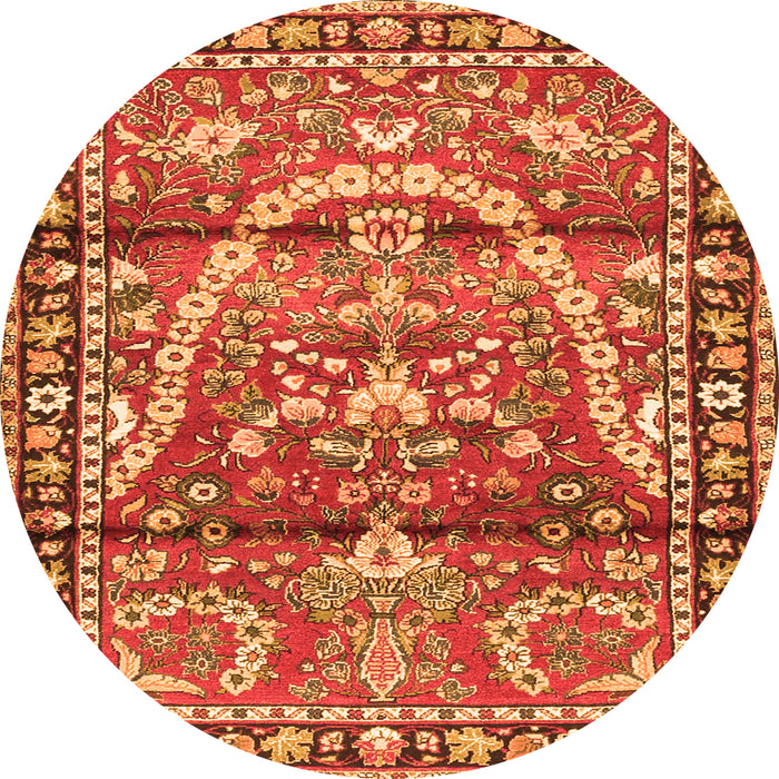 Square Persian Orange Traditional Rug, tr4338org