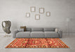 Machine Washable Persian Orange Traditional Area Rugs in a Living Room, wshtr4338org