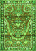 Serging Thickness of Machine Washable Persian Green Traditional Area Rugs, wshtr4338grn