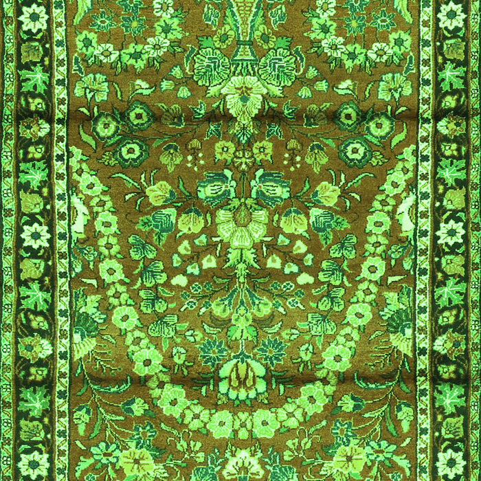 Serging Thickness of Machine Washable Persian Green Traditional Area Rugs, wshtr4338grn