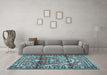 Machine Washable Persian Light Blue Traditional Rug in a Living Room, wshtr4338lblu