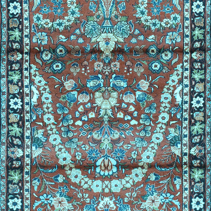 Machine Washable Persian Light Blue Traditional Rug, wshtr4338lblu