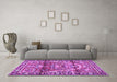 Machine Washable Persian Purple Traditional Area Rugs in a Living Room, wshtr4338pur