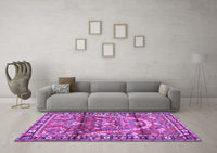 Machine Washable Persian Purple Traditional Rug, wshtr4338pur