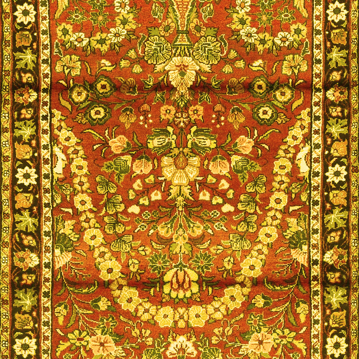 Machine Washable Persian Yellow Traditional Rug, wshtr4338yw