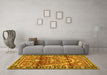 Machine Washable Persian Yellow Traditional Rug in a Living Room, wshtr4338yw