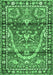 Machine Washable Persian Emerald Green Traditional Area Rugs, wshtr4338emgrn