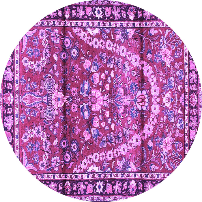 Round Persian Purple Traditional Rug, tr4338pur