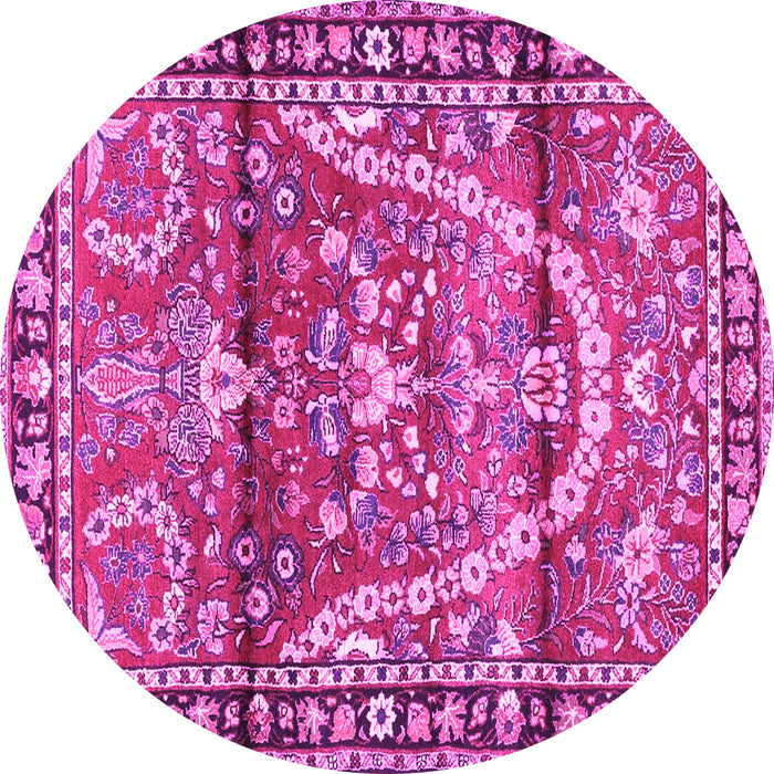 Round Persian Pink Traditional Rug, tr4338pnk